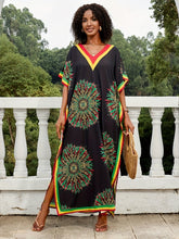 Ethnic Style Contrast Color Print Swimsuit Cover Up For Women